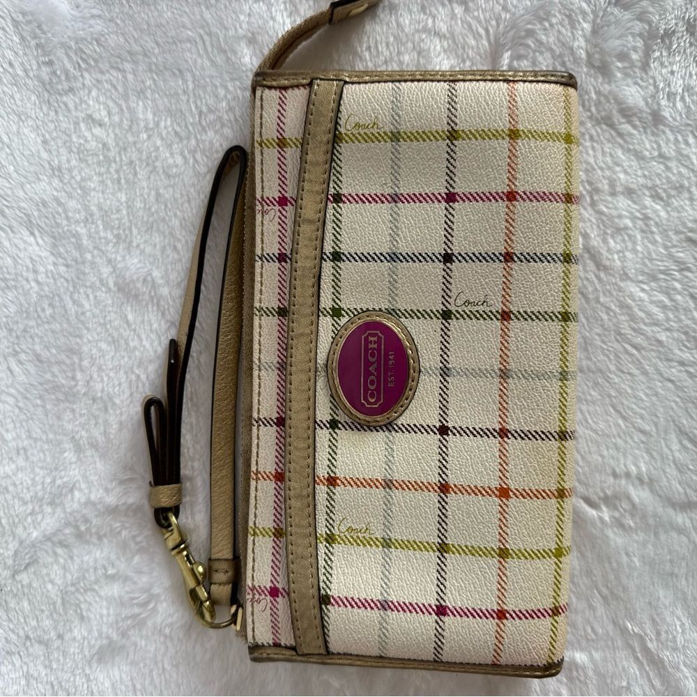 Coach Y2K Plaid Shoulder Bag with Matching Wristlet - Picture 12 of 16